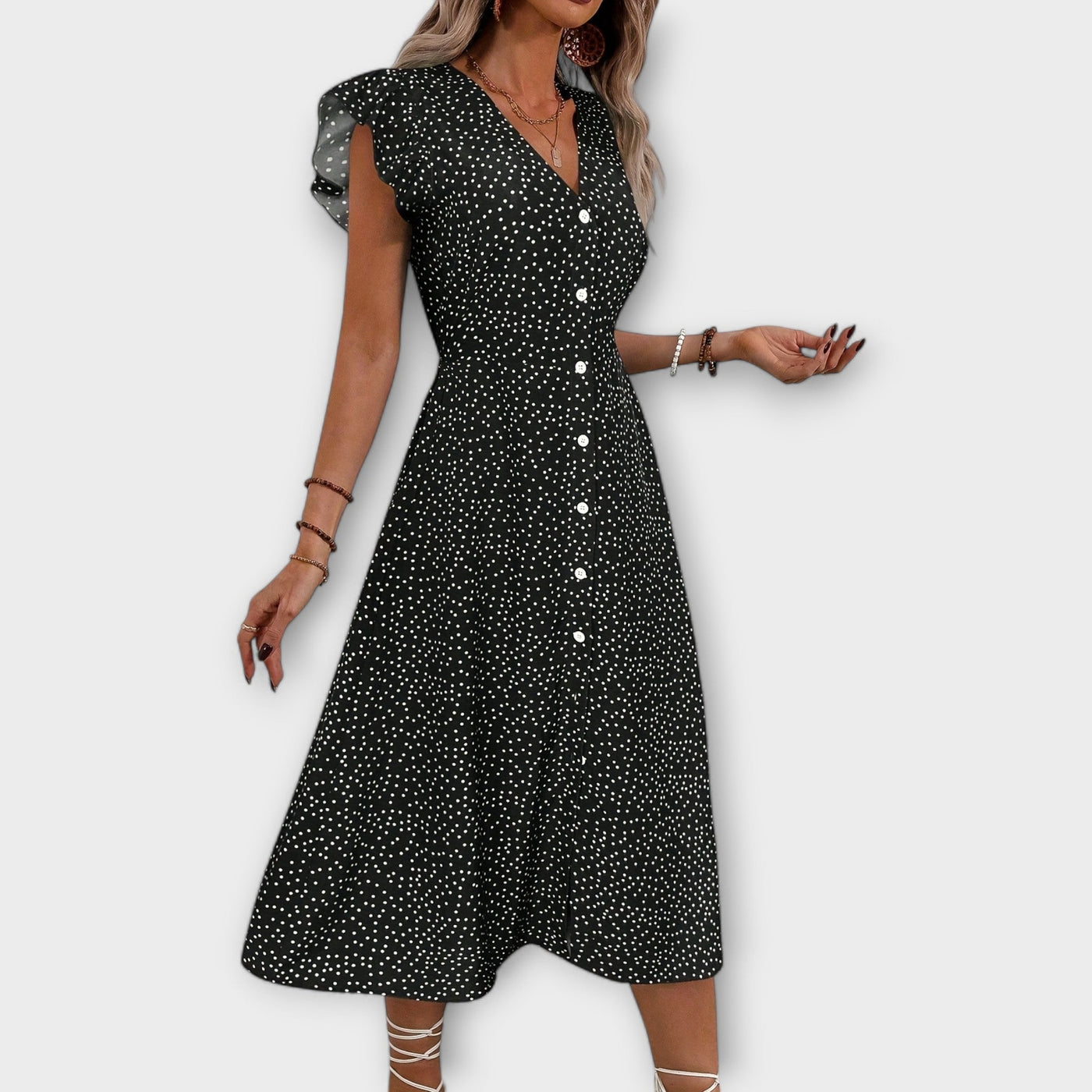Stijlvolle Polkadot Midi-jurk