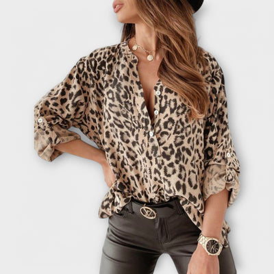 Modieuze blouse met luipaardprint