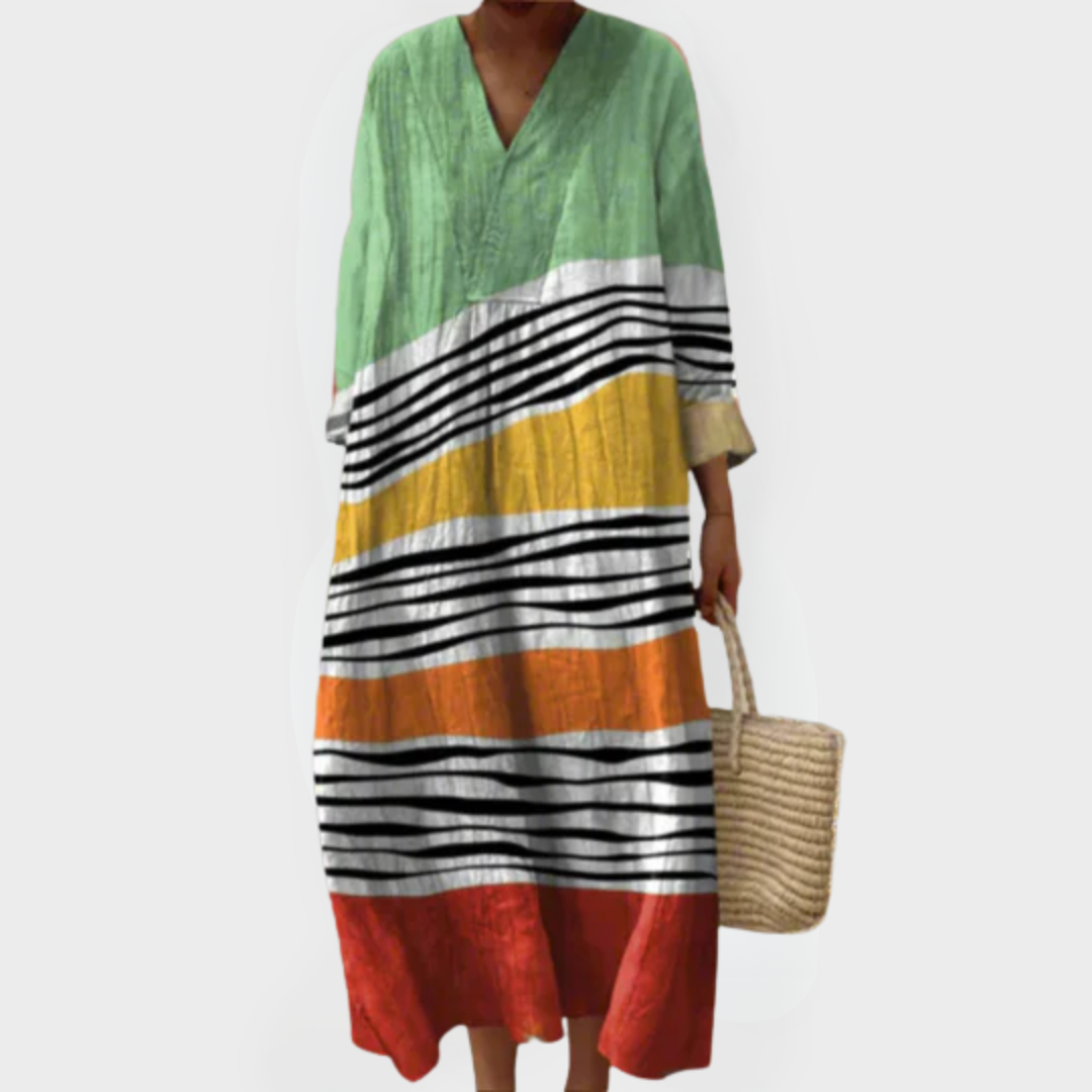 Marina | Coastal Stripes Relaxed Maxi Jurk