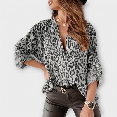 Modieuze blouse met luipaardprint