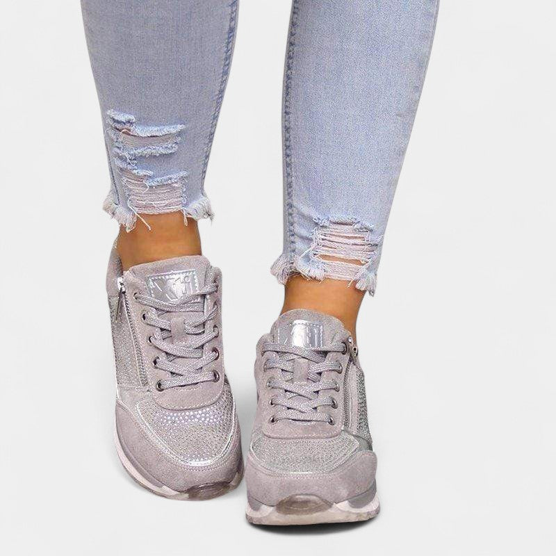Gleame Sneakers - Casual veterschoenen met rits voor dames