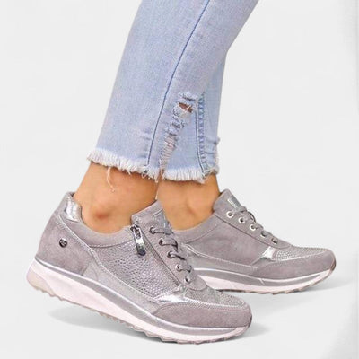 Gleame Sneakers - Casual veterschoenen met rits voor dames