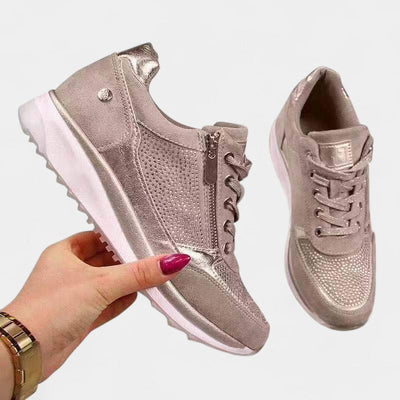 Gleame Sneakers - Casual veterschoenen met rits voor dames