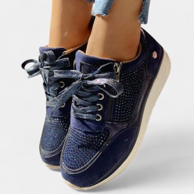Gleame Sneakers - Casual veterschoenen met rits voor dames