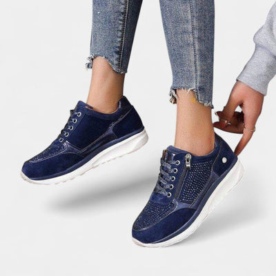 Gleame Sneakers - Casual veterschoenen met rits voor dames