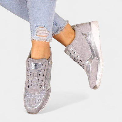 Gleame Sneakers - Casual veterschoenen met rits voor dames