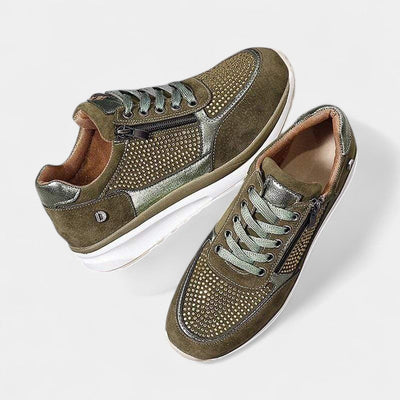 Gleame Sneakers - Casual veterschoenen met rits voor dames
