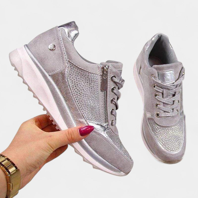 Gleame Sneakers - Casual veterschoenen met rits voor dames