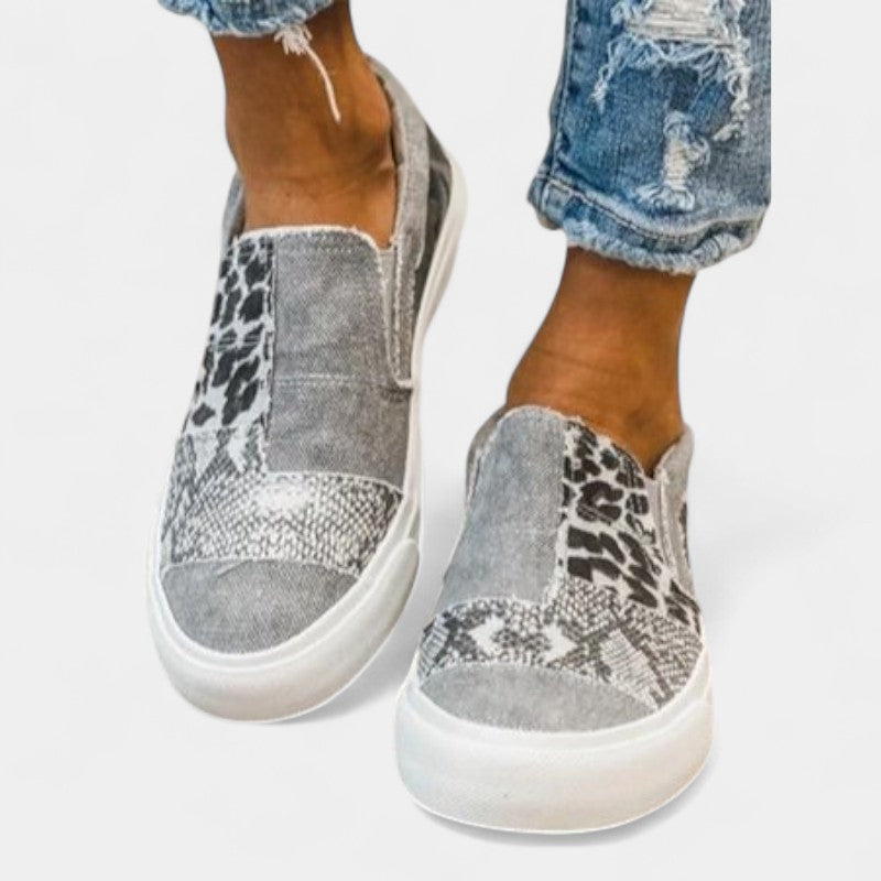 Gleame Instappers - Vrouwelijke casual platte sneakers in denim