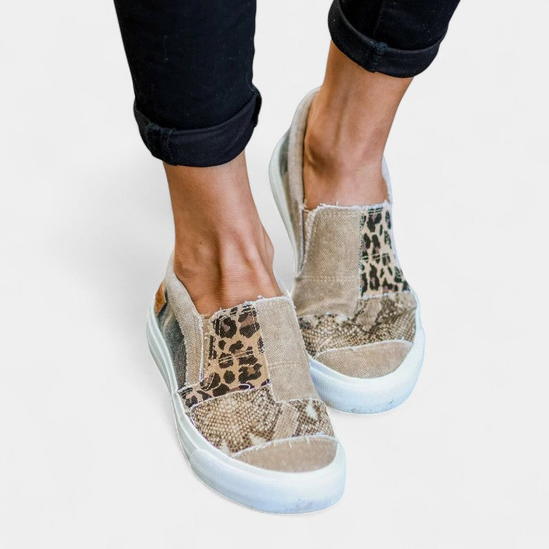 Gleame Instappers - Vrouwelijke casual platte sneakers in denim
