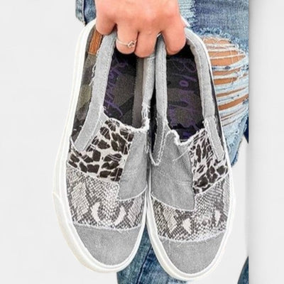 Gleame Instappers - Vrouwelijke casual platte sneakers in denim