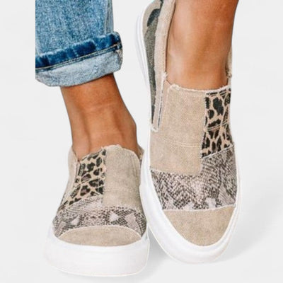 Gleame Instappers - Vrouwelijke casual platte sneakers in denim
