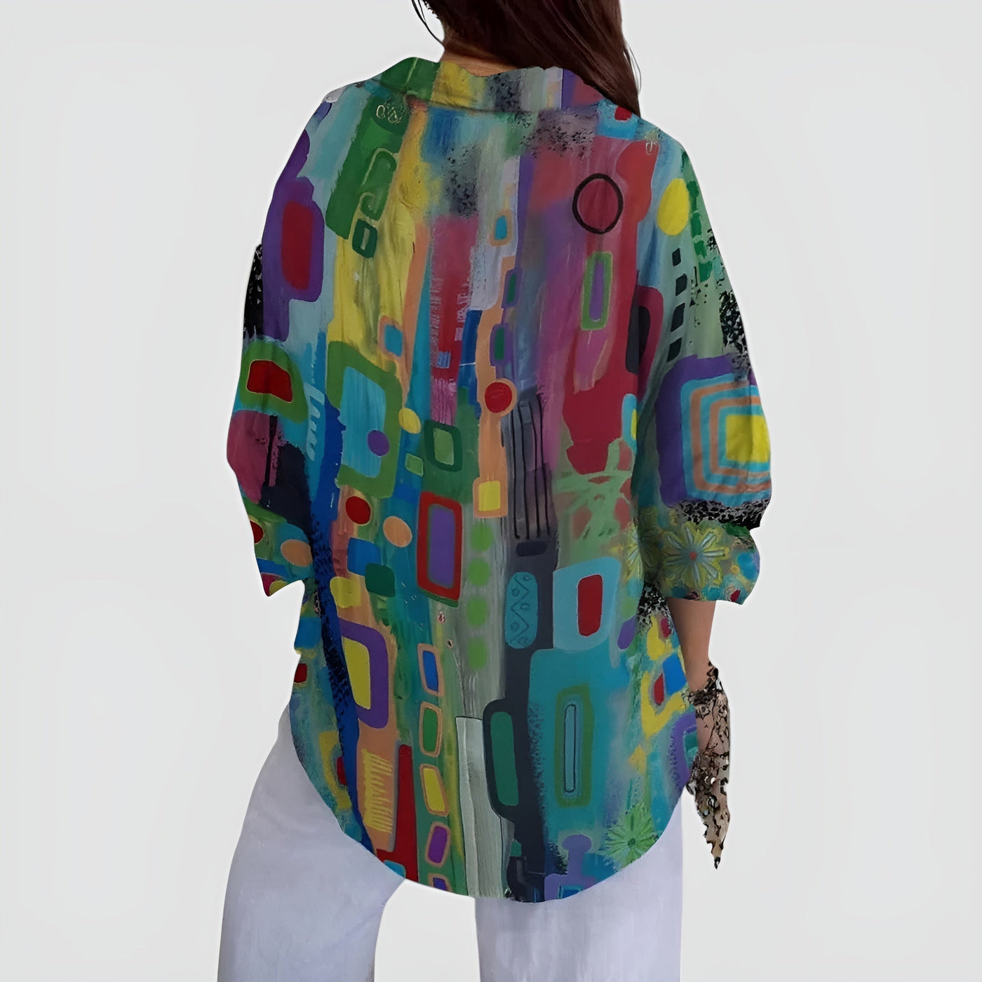 Ava™ blouse met geometrisch patroon