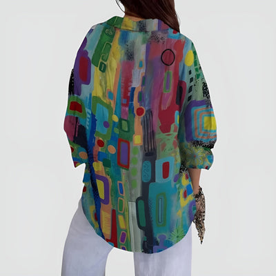 Ava™ blouse met geometrisch patroon