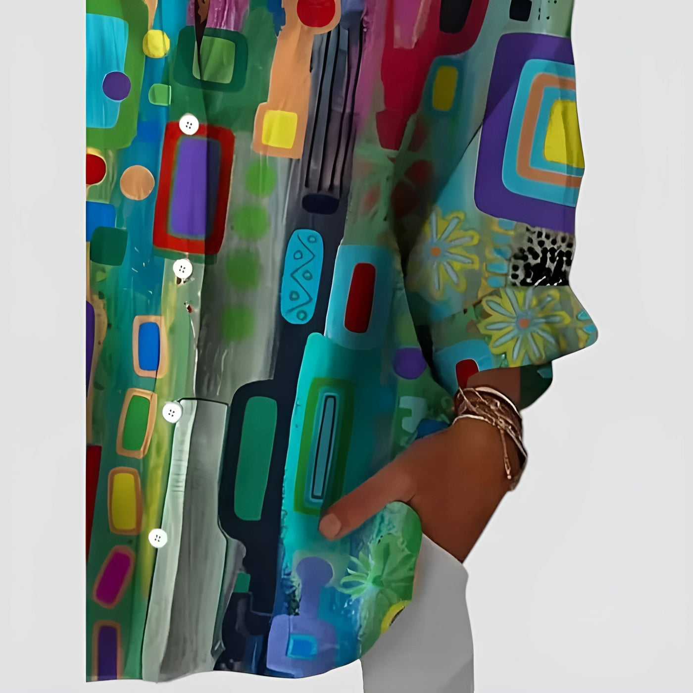 Ava™ blouse met geometrisch patroon