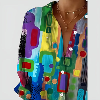 Ava™ blouse met geometrisch patroon