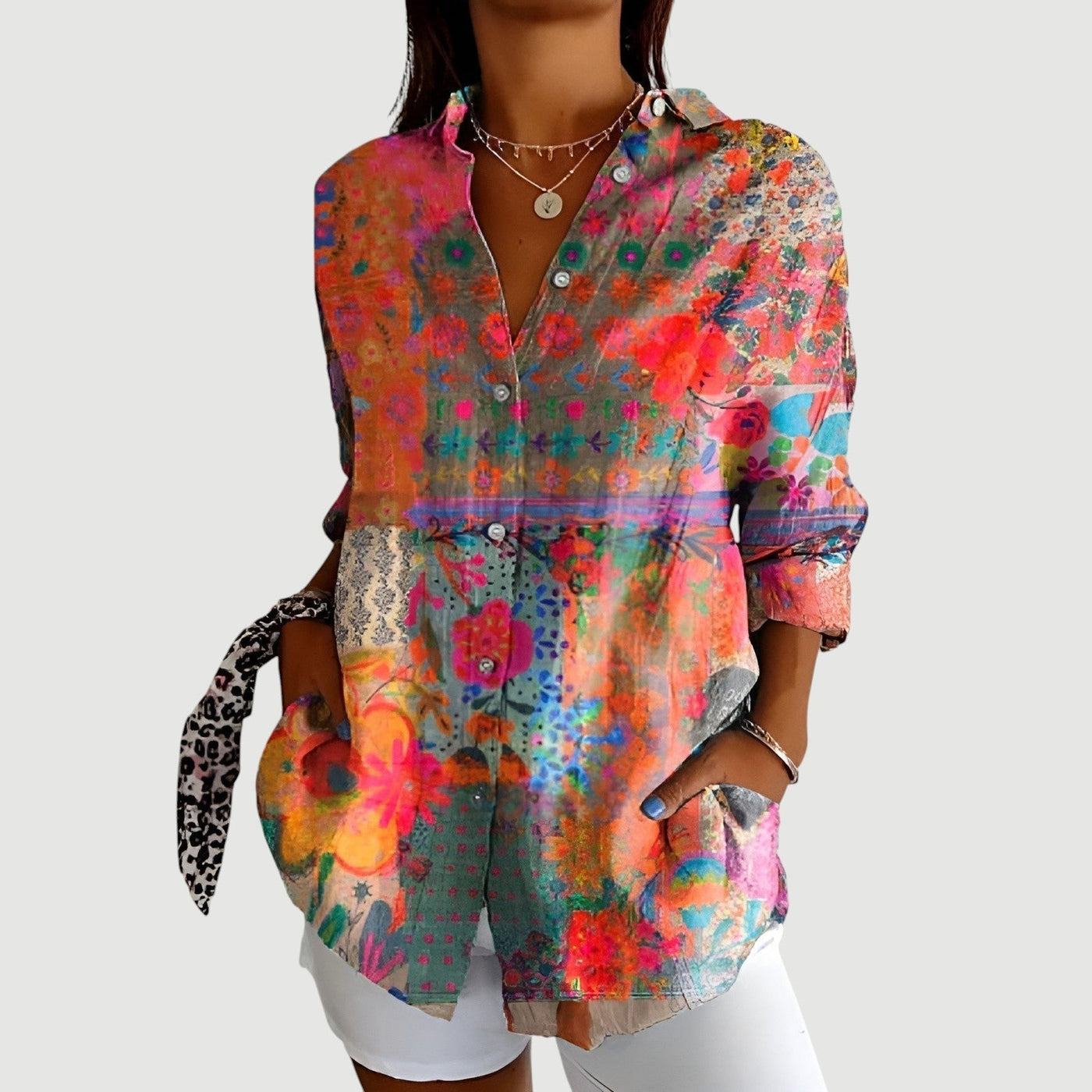Ally™ | Blouse met Kleurrijk Ontwerp