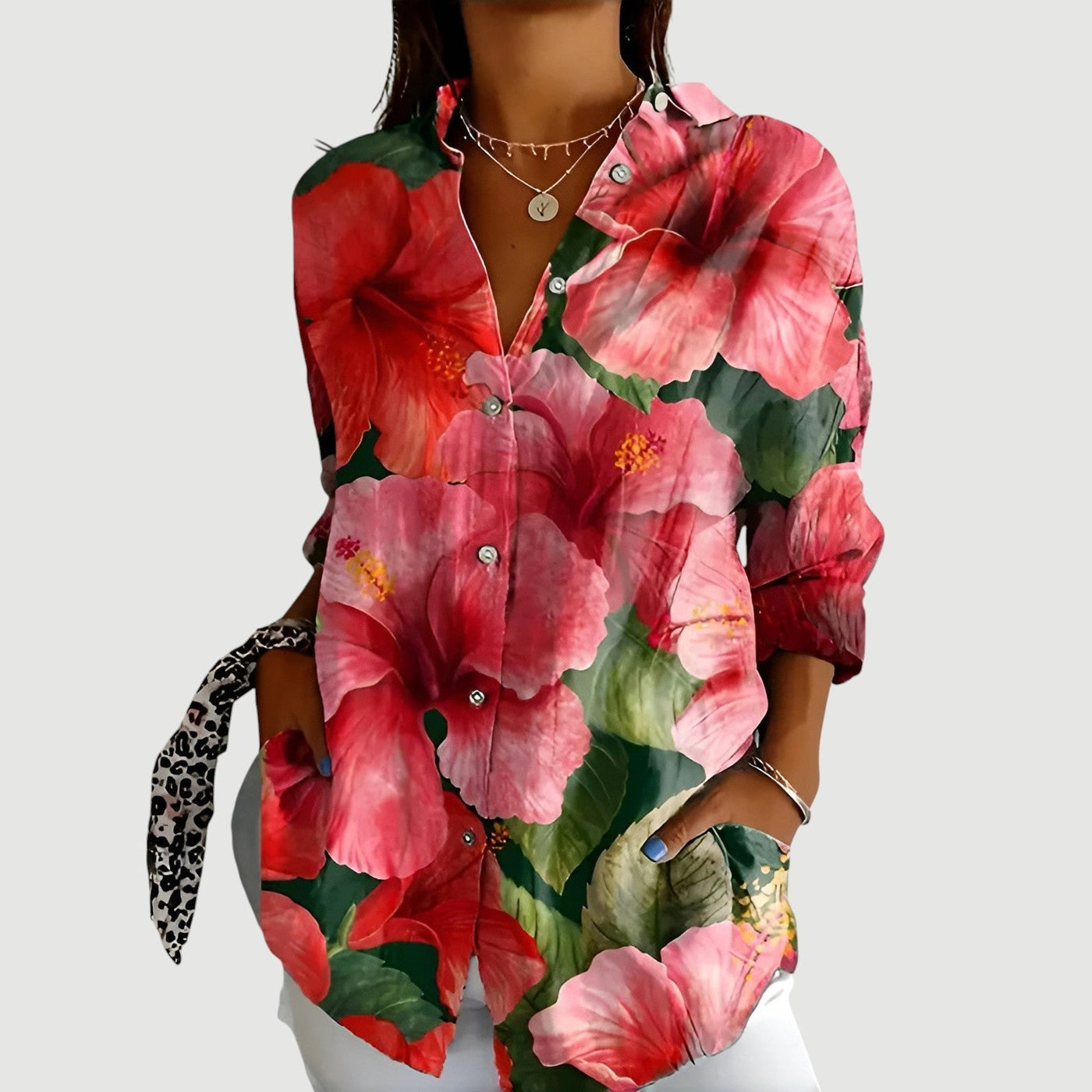 Thea™ | Blouse met Kleurrijk Ontwerp